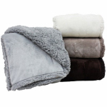 J & M Home Fashions 210814 50 X 60 In. Sherpa Throw Blanket, Assorted