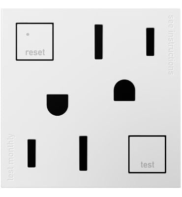 216594 15 A Tamper Resistant Outlet - White