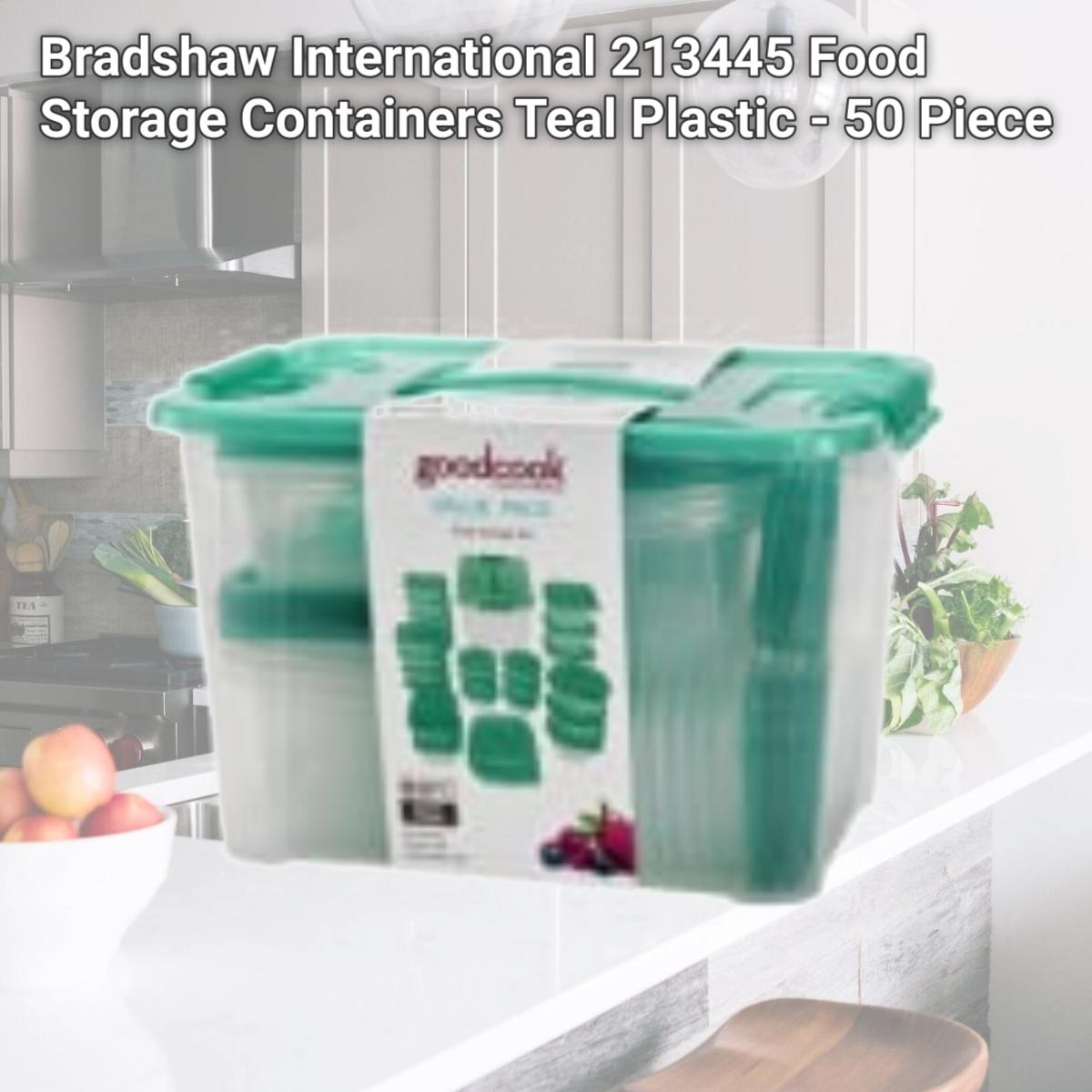 Picture of Bradshaw International 213445 Food Storage Containers Teal Plastic - 50 Piece