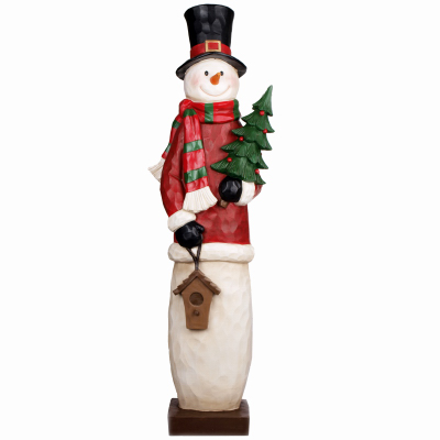 222420 46 In. Resin Snowman Head With Top Hat