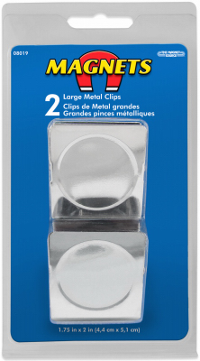 213724 Metal Square Magnet Clip, Large - 2 Per Pack