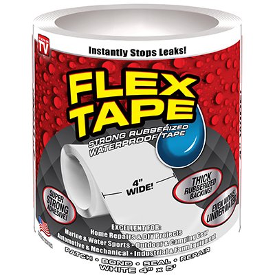 225126 4 In. X 5 Ft. Flex Tape - White