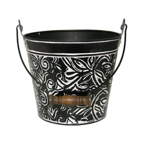 8 In. Floral Planter, Charcoal