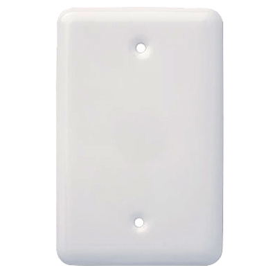224098 Stamped Round Single Blank Wall Plate, White