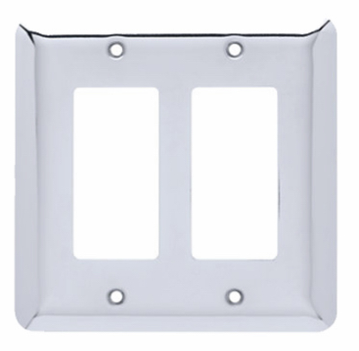 224095 Stamped Round Double Decorator Wall Plate, Polished Chrome