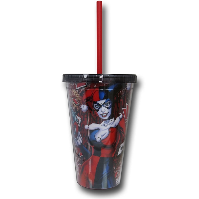 16 Oz Harley Quinn Cold Cup With Reusable Ice Cubes