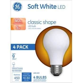234698 5 W Soft White Led All Glass Bulb, Pack Of 4