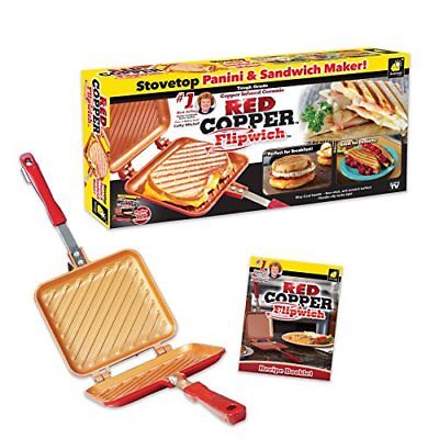 234872 Red Copper Flipwich Panini & Sandwich Maker