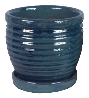 227339 6 In. Honey Jar Planter, Aqua Blue