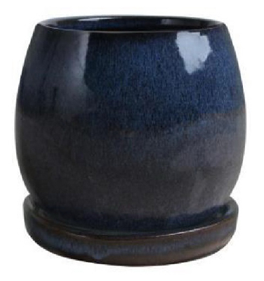 227349 6 In. Artisan Pot, Drip Blue