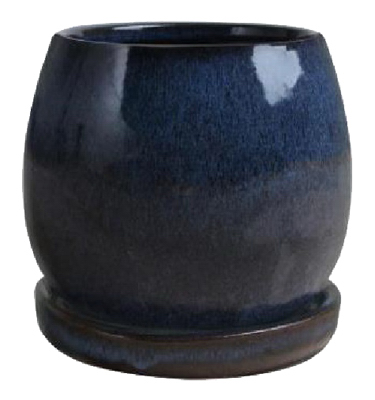 227356 8 In. Artisan Pot, Drip Blue