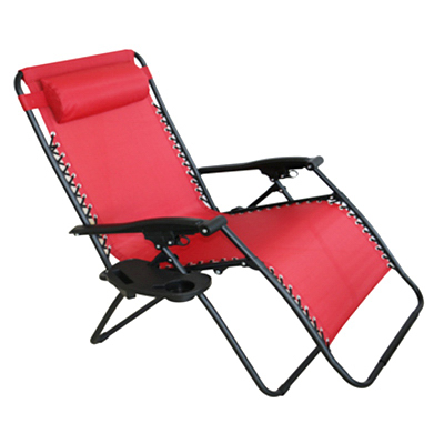 227444 E-coated Steel Frame Verona Zero Gravity Chair, Red - Extra Large