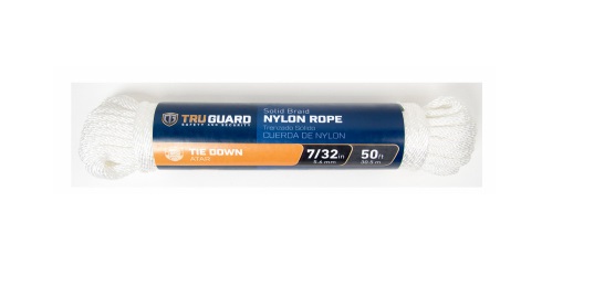 231492 Smooth Braided Nylon Rope, White