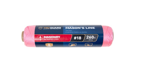 231531 Twisted Nylon Mason Line Twine Rope, Pink