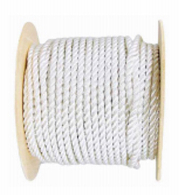235079 0.37 X 400 In. Solid Braided Nylon Rope, White