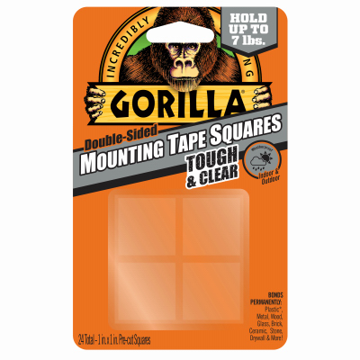 236525 1 In. Clear Mounting Tape Squares - 6 Piece & 24 Count