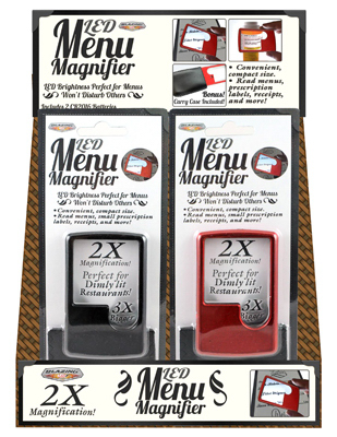 238218 Led Menu Magnifier, Red & Black