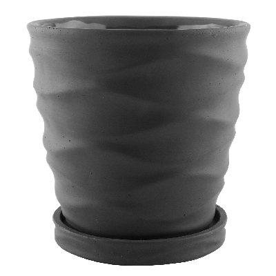 226127 6.75 In. Wave Planter, Gray