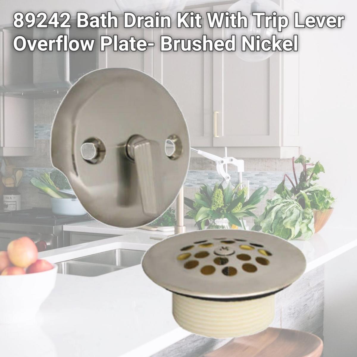 Picture of Danco 89242 Bath Drain Kit With Trip Lever Overflow Plate- Brushed Nickel
