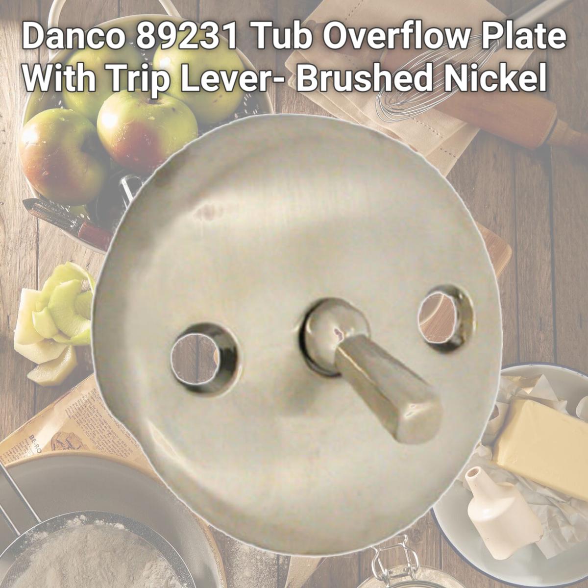 Picture of Danco 89231 Tub Overflow Plate With Trip Lever- Brushed Nickel