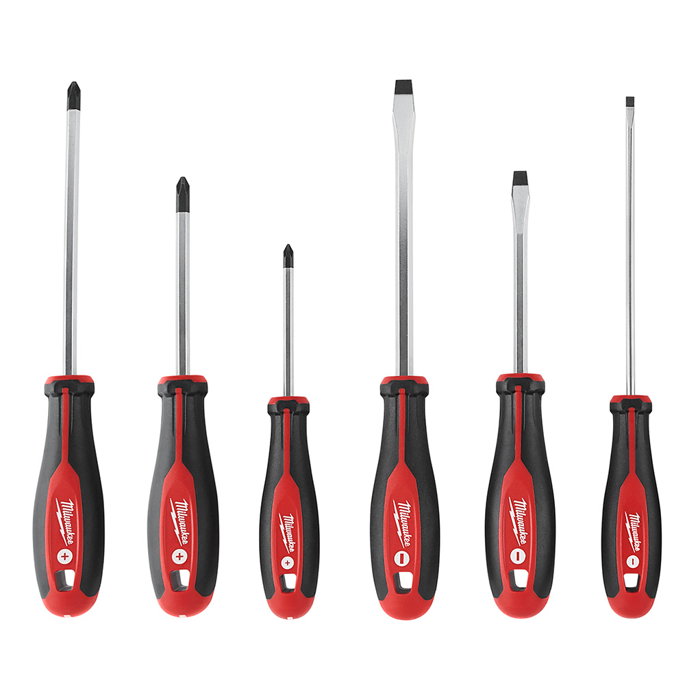 Milwaukee Elec Tool 239706 Screwdriver Set, Black & Red - Pack Of 6