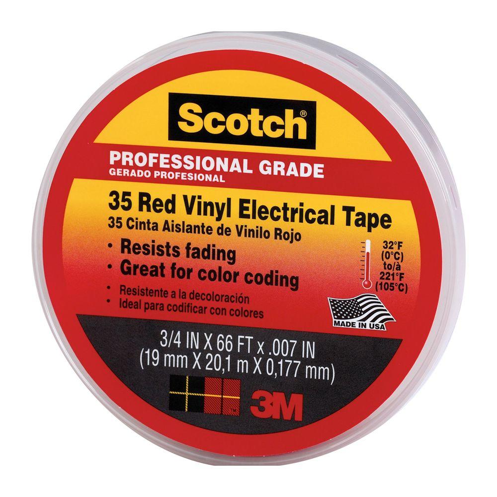 812182 0.75 In. X 66 Ft. Professional Grade Elec Tape, Red