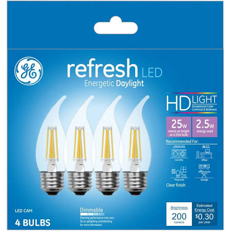 240197 2.5w Refresh Light Bulb, Clear - Pack Of 4