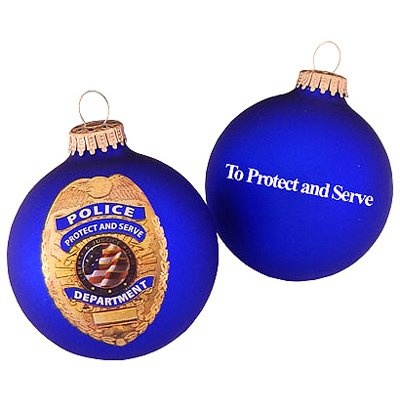 238847 3.25 In. Police Responder Glass Ornament - Royal Velvet