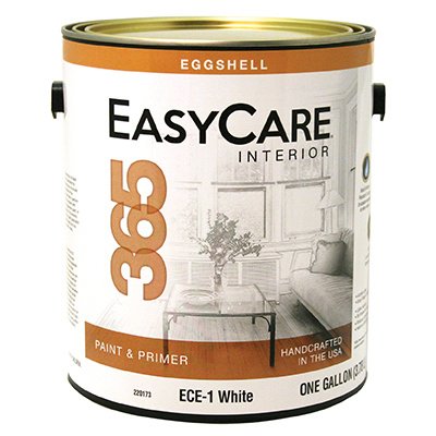 220173 1 Gal Ece1 Easycare 365 White Interior Latex Wall Paint & Primer, Washable Eggshell