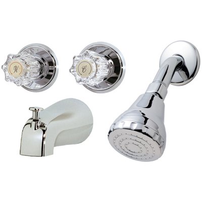 239949 Homepointe Tub & Shower Faucet With 2 Acrylic Handle - Basic Chrome