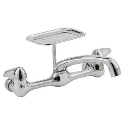 240561 Homepointe Wall Mount Kitchen Faucet With 2 Handle - Chrome