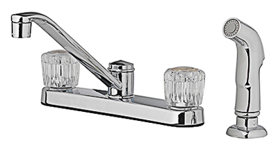 242105 Homepointe Kitchen Faucet With 2 Acrylic Handle - Chrome