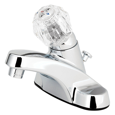 242109 Homepointe Lavatory Faucet With Single Acrylic Handle - Chrome