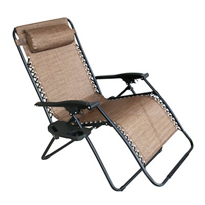 227445 Verona Steel Zero Gravity Chair - Brown, Extra Large - 43.7 X 30.7 X 35.43 In.