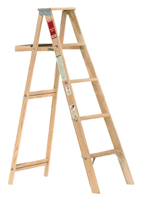 240134 5 Ft. Type 3 Wood Step Ladder, Silk