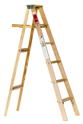 240135 6 Ft. Type 3 Wood Step Ladder, Silk