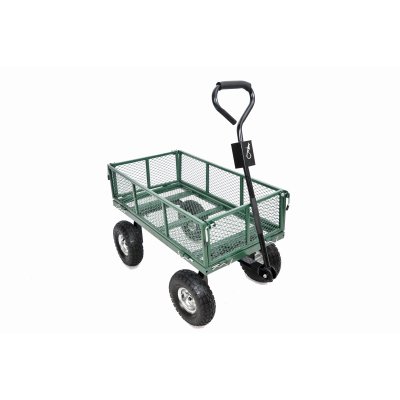 227554 4 Wheel Green Thumb Mesh Garden Cart With Sidewalls