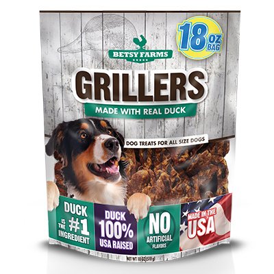 236147 18 Oz Betsy Farms Grillers Duck Jerky Dog Treat