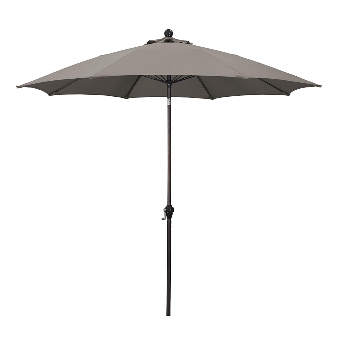 245791 9 Ft. Fiberglass Ribs Aluminum Pole Auto Tilt Umbrella, Charcoal