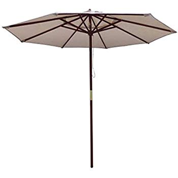 245800 9 Ft. Steel Market Umbrella, Beige
