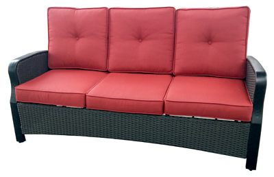 Siesta Key Sofa With Red Cushions
