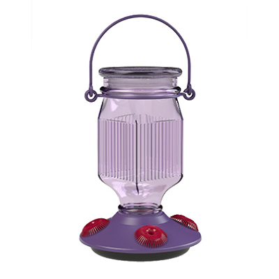 242355 Lavender Field Top Fill Glass Hummingbird Feeder