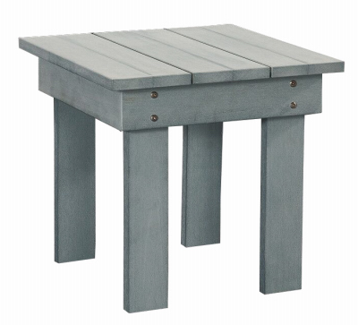 243342 18 In. Light Blue Square All Weather Poly Side Table