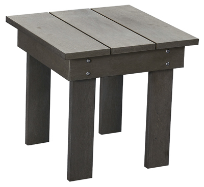 243346 18 In. Gray Square All Weather Poly Side Table