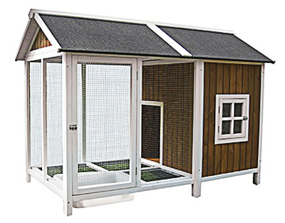 242683 Homes & Quackers Duck House, Pond Brown With White Trim