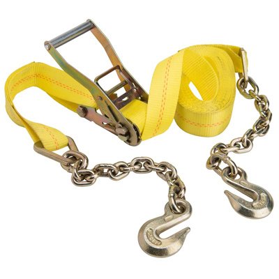 235241 2 In. X 27 Ft. Ratchet Tie Down With Chain Ends & Grab Hook