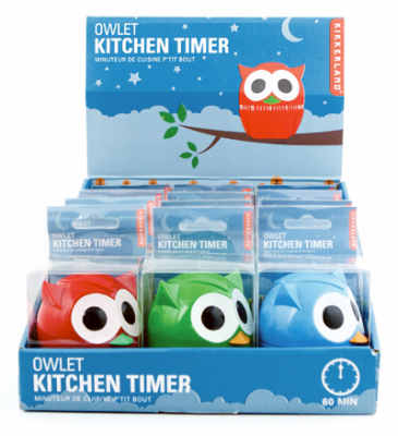 247516 60 Minute Owlet Kitchen Timer - Red, Green & Light Blue