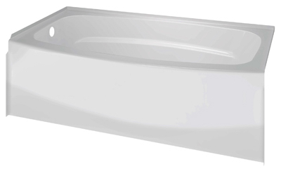 Delta Faucet 245036 60 X 30 In. Bright White Left Drain Curved Bathtub