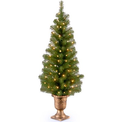 National Tree 238825 19 In. X 4 Ft. Montclair Spruce Entrance Artificial Tree With 70 Clear Lights & 180 Tips