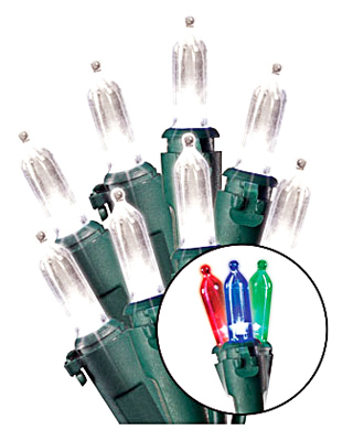 239014 18 In. Illuminet 100 Light Glass Look Traditional Mini Led Set With Green Wire